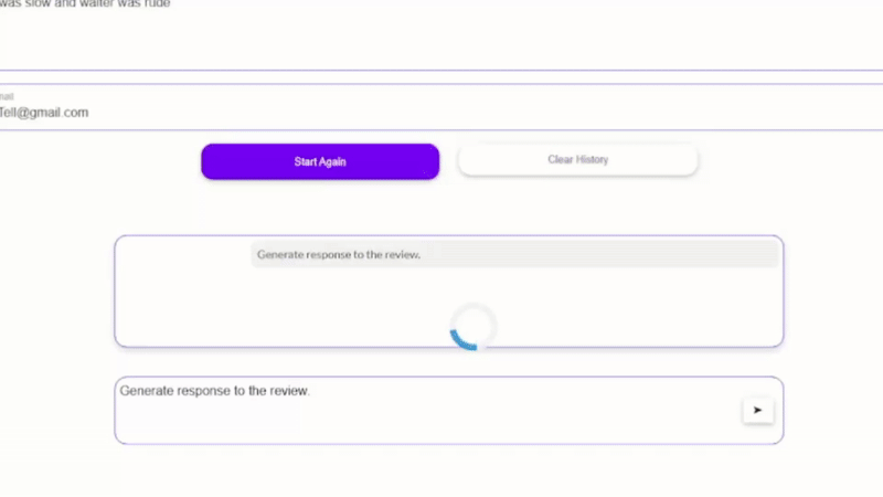 AI-generated response animation